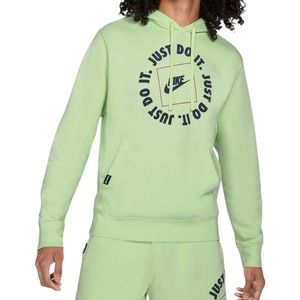 Nike Sportswear JDI Collection Fleece Hoodie Pullover Lt. Liquid Lime Mens L
